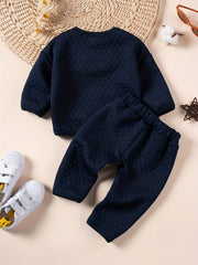 Baby Bear Pattern Pullover Top & Pants Set