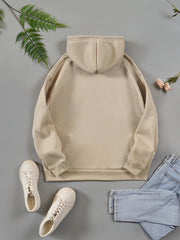 Letter Print Drawstring Sweater Long Sleeve Hoodies Women's Sweatshirt