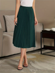 Pleated High Waist Casual Skirt for Women