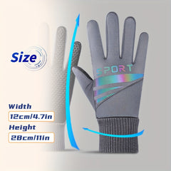 Winter Fleece Lined Warm Gloves For Women Men Anti Slip Waterproof Gloves