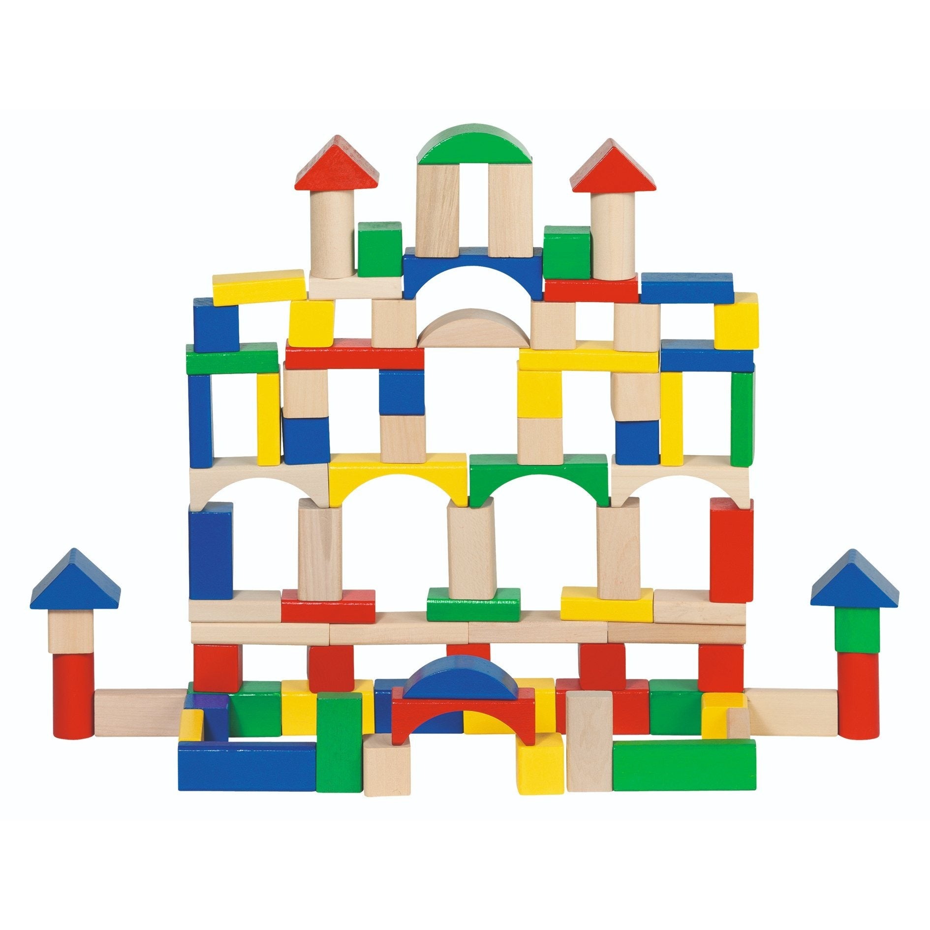 Wooden Building Blocks Set 100 Pcs
