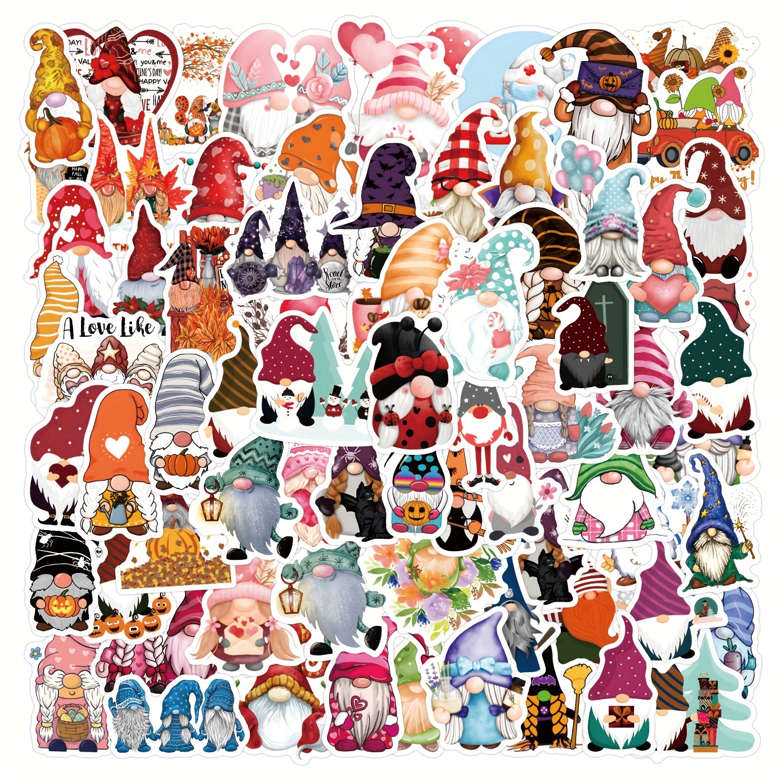 120pcs Gnome Stickers Pack Vinyl Waterproof Decals for Teens Adults