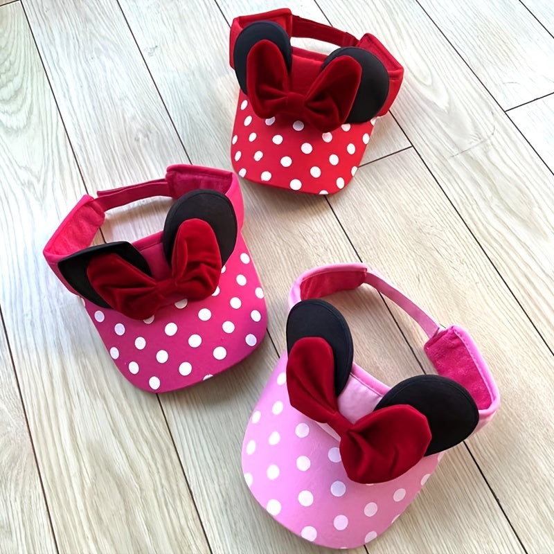 Baby Toddler Girls Mouse Ear Sun Visor Hat with Bow