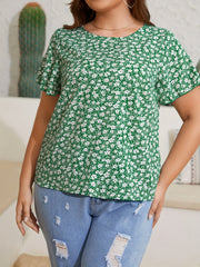 Ditsy Floral Print Butterfly Sleeve Blouse