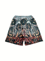 Men's Skull Graphic Shorts - Casual Summer Outfit