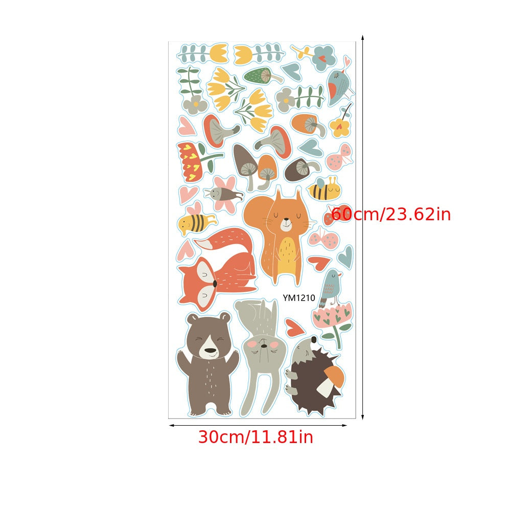 Whimsical Forest Animal Party Wall Stickers for Kids Room Decor