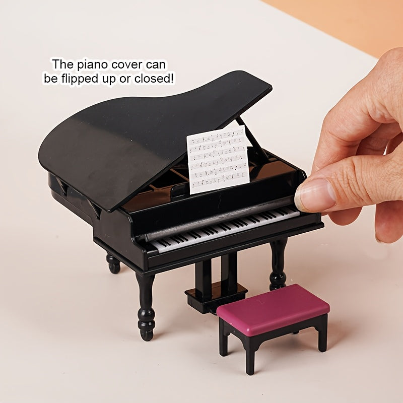 Triangle Piano Model w/ Pink Cushion Dollhouse Furniture
