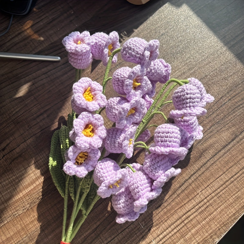 Mother's Gift Bell Orchid Bouquet Woolen Crochet Flower Material