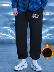 Men's Graphic Jogger Sweatpants, Warm & Loose Fit