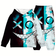 Boy's Paint Splash Outfit Hoodie & Sweatpants Set