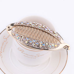 Fish Shape Rhinestone Banana Clip Hair Twist Holder for Women