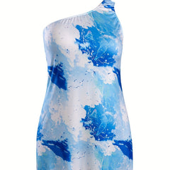 Tie Dye One Shoulder Lounge Dress