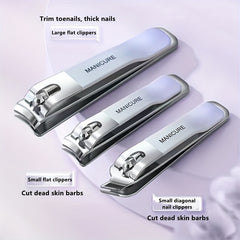 10pcs Nail Clipper & Ear Spoon Set Stainless Steel Nail Trimming Tools
