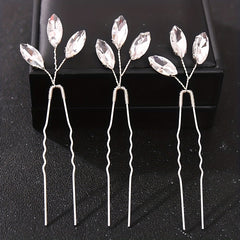 Crystal Faux Pearl Hairpin Wedding Hair Accessories Bridal Rhinestone Flower