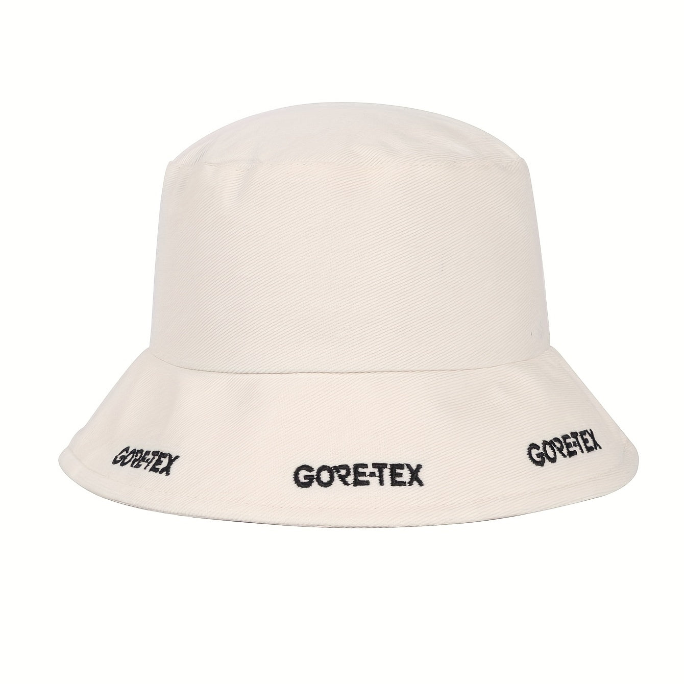 Beige Bucket Hat with Letter Embroidery