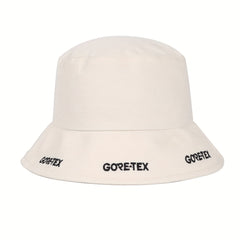 Beige Bucket Hat with Letter Embroidery