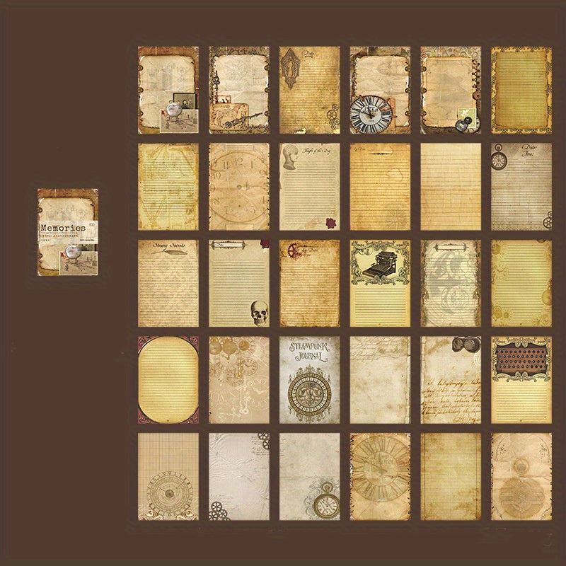 60pcs Vintage Stationery for DIY Crafting & Collage Art
