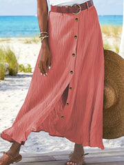 Women's Button Up Ruched Skirt