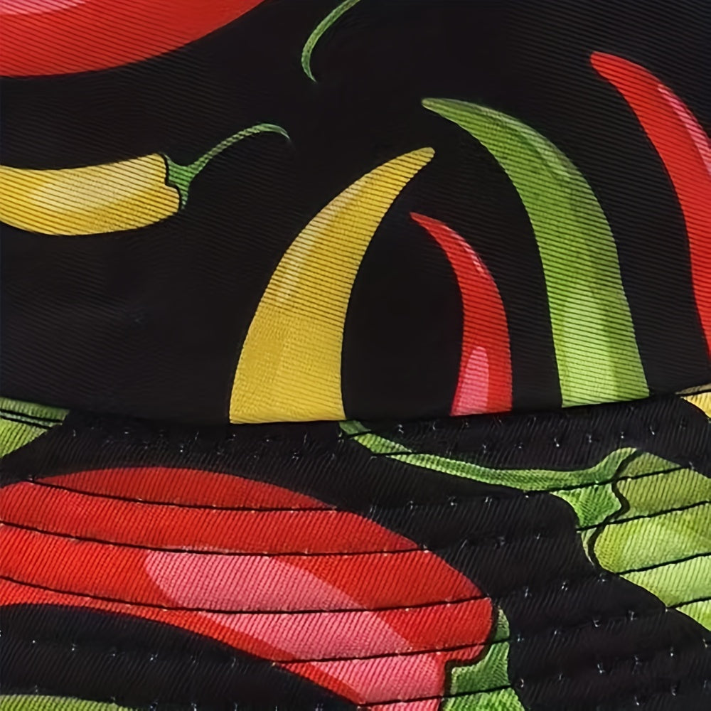 Colorful Pepper Pattern Fisherman Hat Casual Sunscreen Bucket Hats