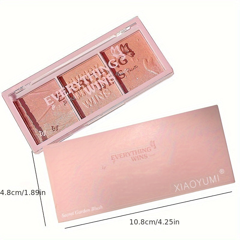 3 Colors Blush Palette Natural Nude Rouge Highlighting Contouring