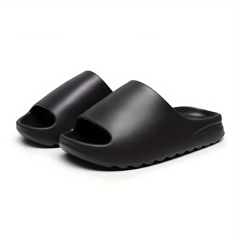 Women's Solid Pillow Slides Slip On Peep Open Toe Non slip Thick Bottom