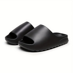Women's Solid Pillow Slides Slip On Peep Open Toe Non slip Thick Bottom