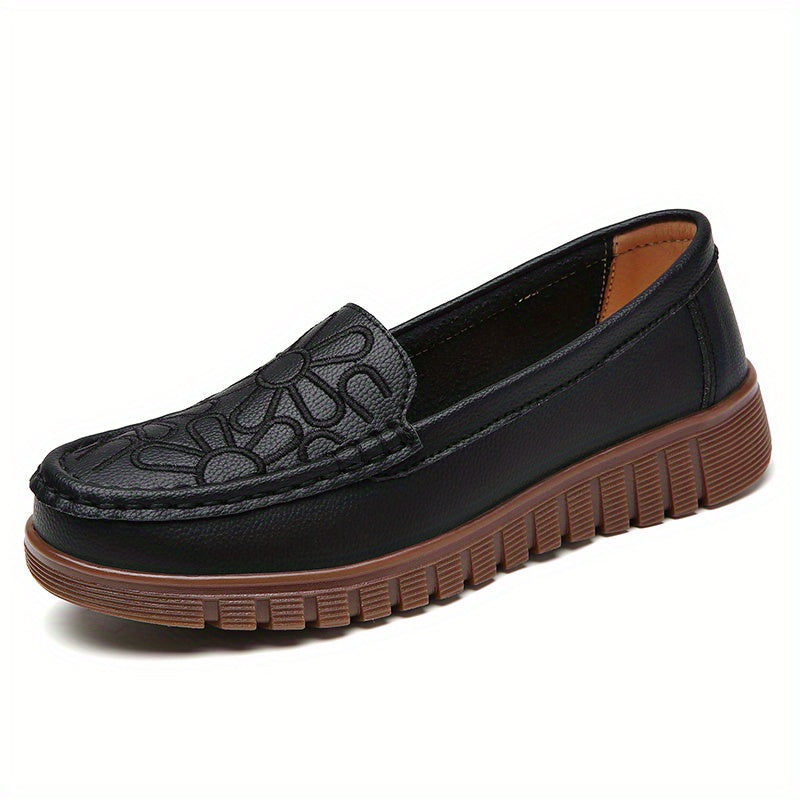 Women's Embroidered Loafers Soft Sole Casual Walking Flats