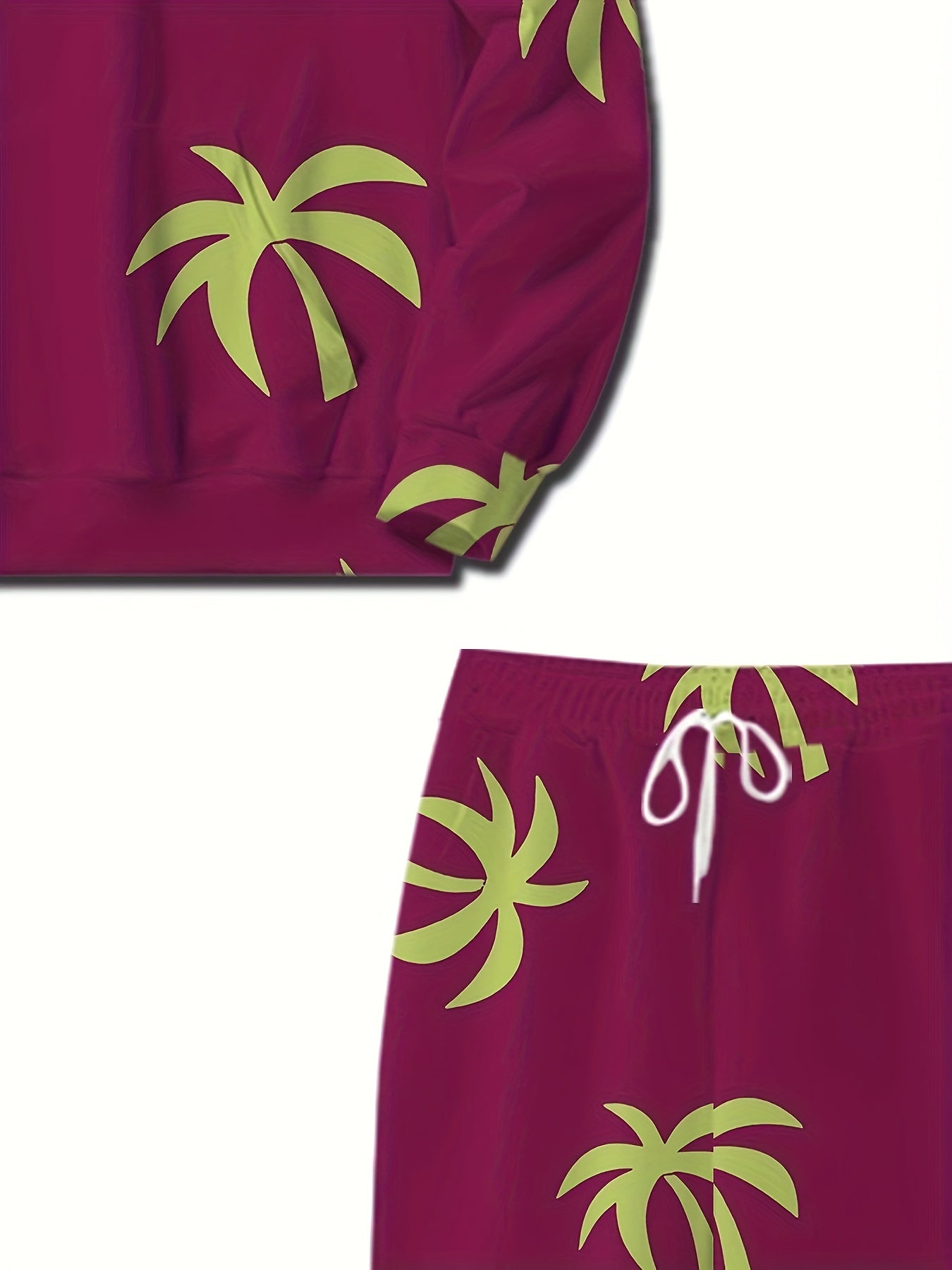 Flowers Print Men's 2pcs Hoodie & Sweatpants Set