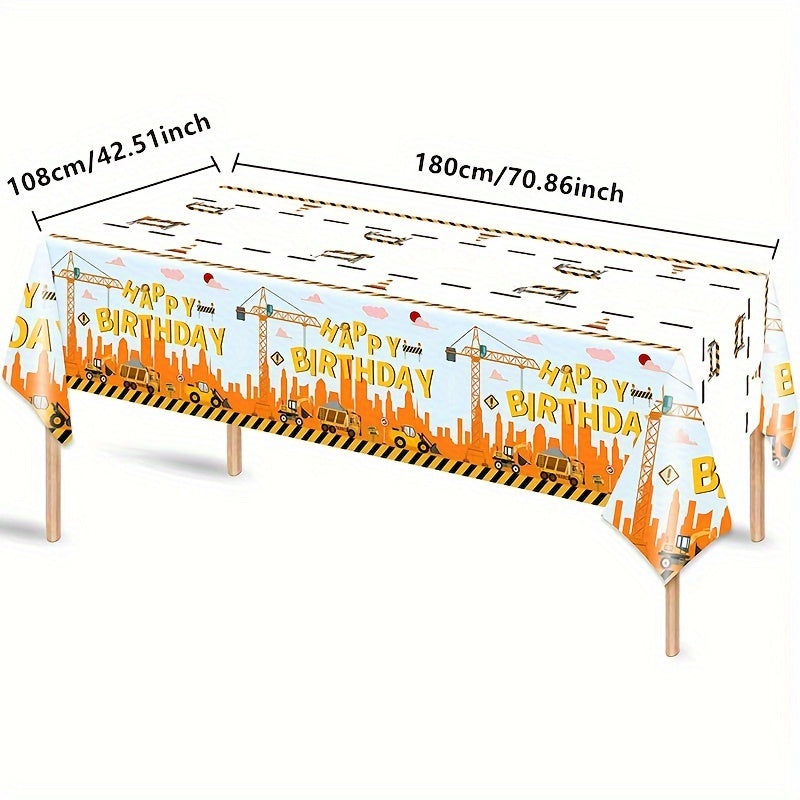 Construction Birthday Tablecloth Dump Truck Table Covers