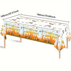 Construction Birthday Tablecloth Dump Truck Table Covers