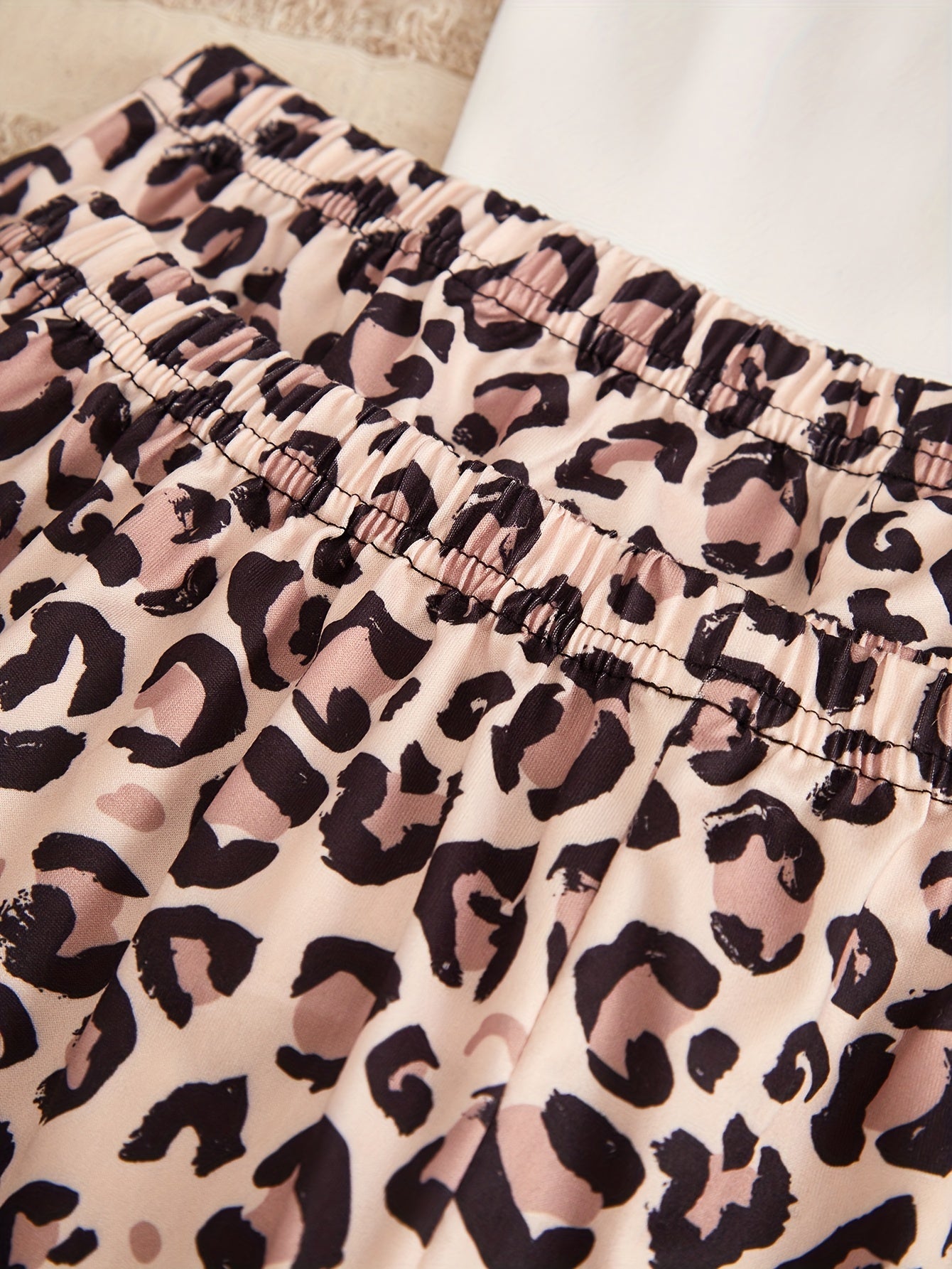 3 Piece Heart & Leopard Print Sleep Set Lounge Pajamas Women's Loungewear