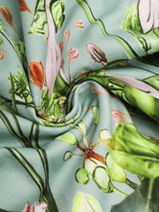 Floral Print Short Sleeve Pleated Dress