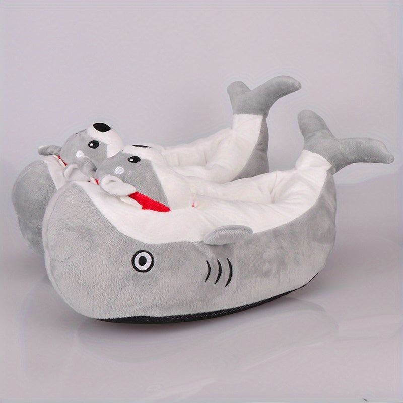 Men's Shark Warm Soft House Shoes Indoor Slippers
