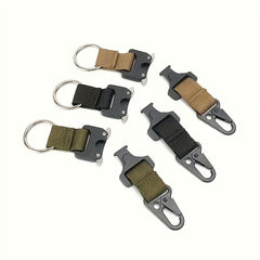 Outdoor Camping Keychain w/ Metal Buckle & Nylon Webbing