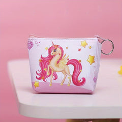 Cartoon Unicorn Zipper Wallet Coin Purse for Outdoor Traveling