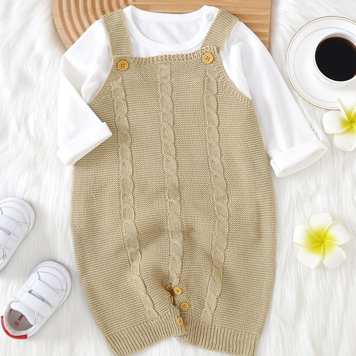 Unisex Baby Knit Cable Romper Fall Winter Clothes