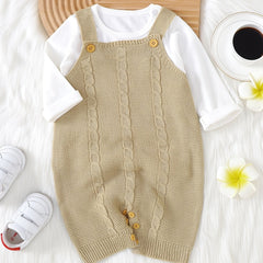 Unisex Baby Knit Cable Romper Fall Winter Clothes