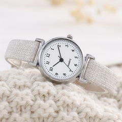 Minimalist Quartz Watch PU Strap Round Dial Daily Wear