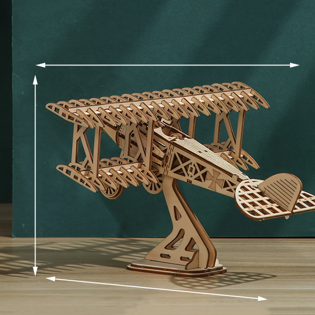 3D Wooden Puzzle Two Wing Aircraft DIY Craft Plane Model Kits