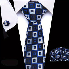 Plaid Checkered Tie Handkerchief Classic Men's Necktie & Pocket Square Set