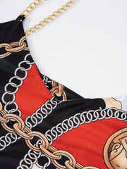 Chain Print Tank Top Sleeveless Summer Cami Top