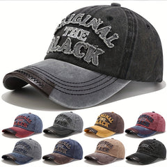 Vintage Distressed Baseball Cap Embroidered Letter Patch Sun Hat