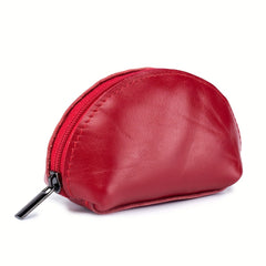 Small Leather Coin Purse Zipper Storage Bag