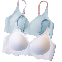 Colorblock Wave Trim Wireless Bra Women's Lingerie & Underwear