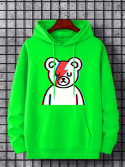 Cartoon Bear Print Hoodie for Men