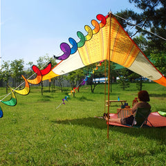 Colorful Windmill Tent Hanging Flag Rotating Windmill Lanyard