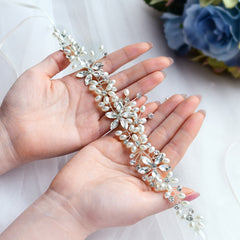 Faux Pearl Rhinestone Garter Belt Strappy Leg Suspender