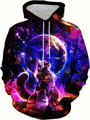 Universe Planet 3D Print Hoodie Men Autumn Winter