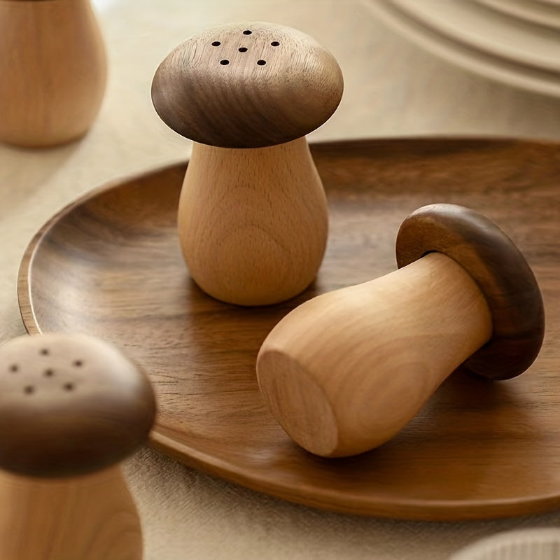 Walnut Wood Mushroom Shaped Toothpick Dispenser Holder