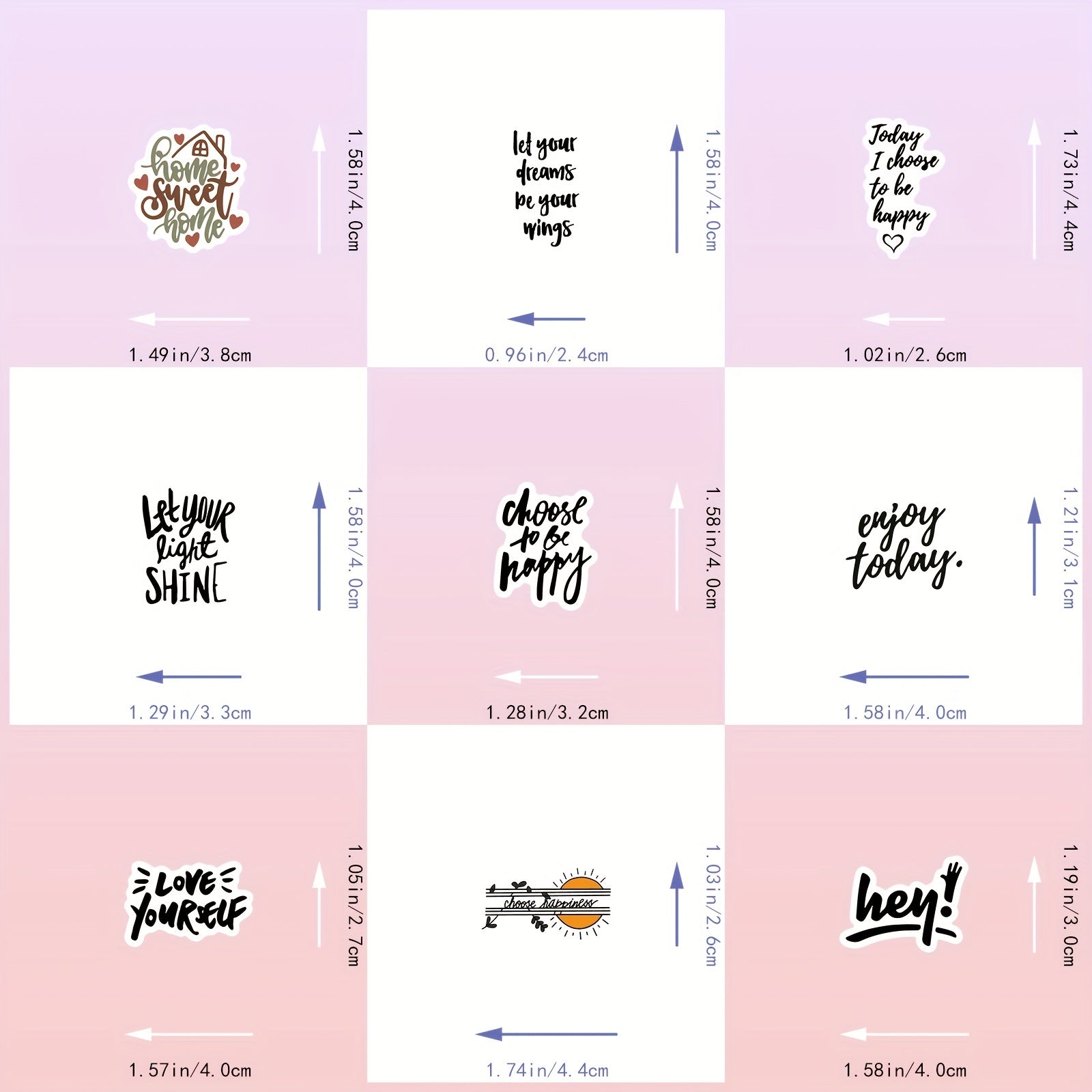 50pcs Positive Motivational Quote Stickers Waterproof Vinyl Stickers